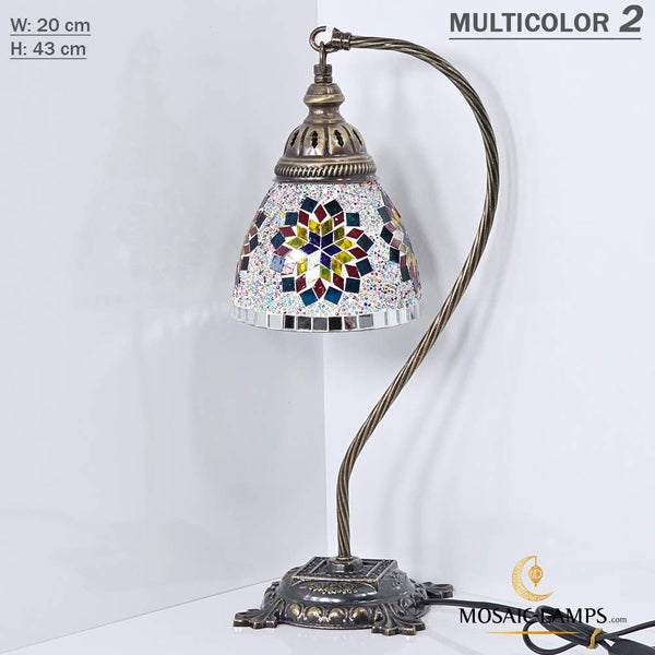 10+ Colors - Swan Neck Reading Table Lamp, Turkish Mosaic Re