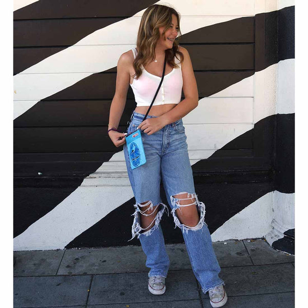 Mini Recycled Phone Crossbody -Lightweight Travel Bag