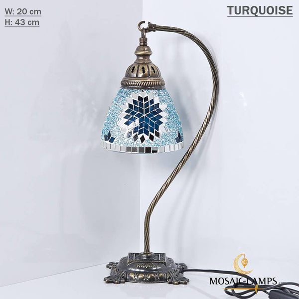10+ Colors - Swan Neck Reading Table Lamp, Turkish Mosaic Re