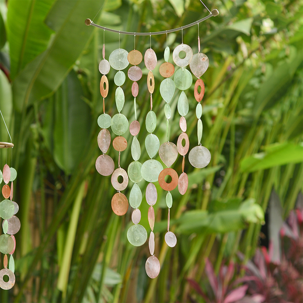 Capiz Chime Inverted Arch - Bougainvillea