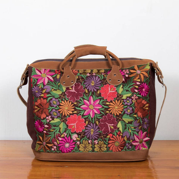 Embroidered Floral Suitcase