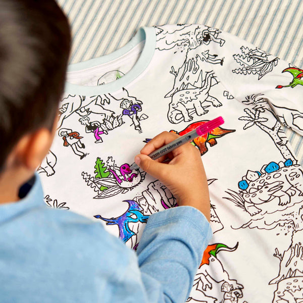 Color your own Dinosaur Pajamas - DIY Craft Kit
