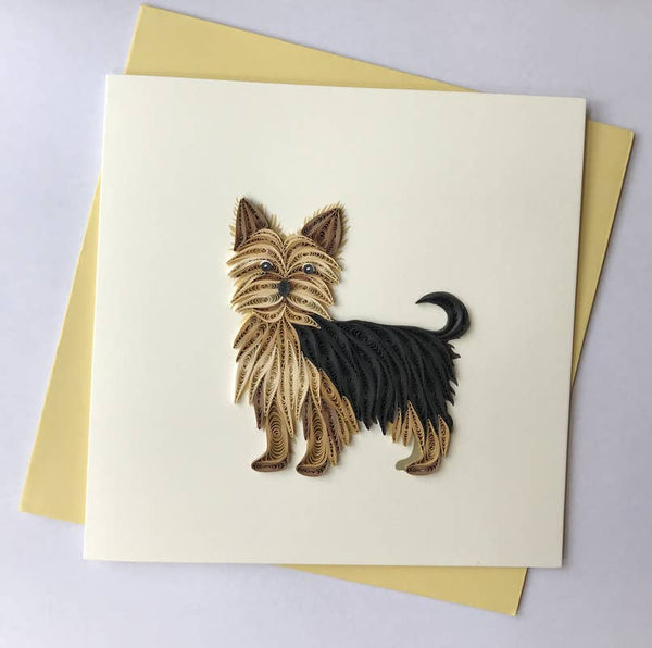 Yorkie Quilled Card