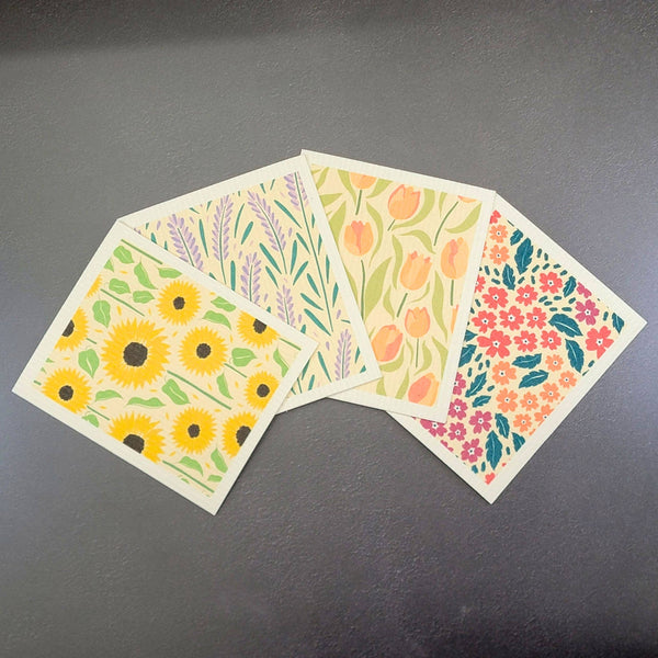 Summer Flower Patterned Swedish Dishcloths - Sponge Cloth