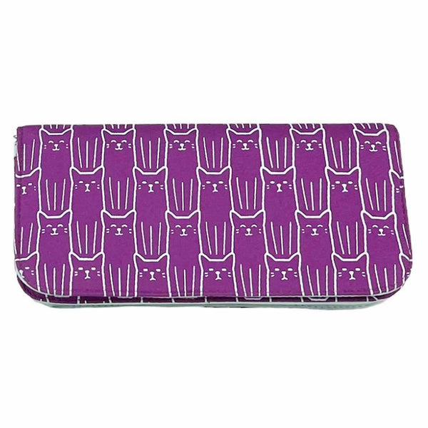 Cat Print Long Wallet - Gift for Cat Lovers - Vegan Wallet