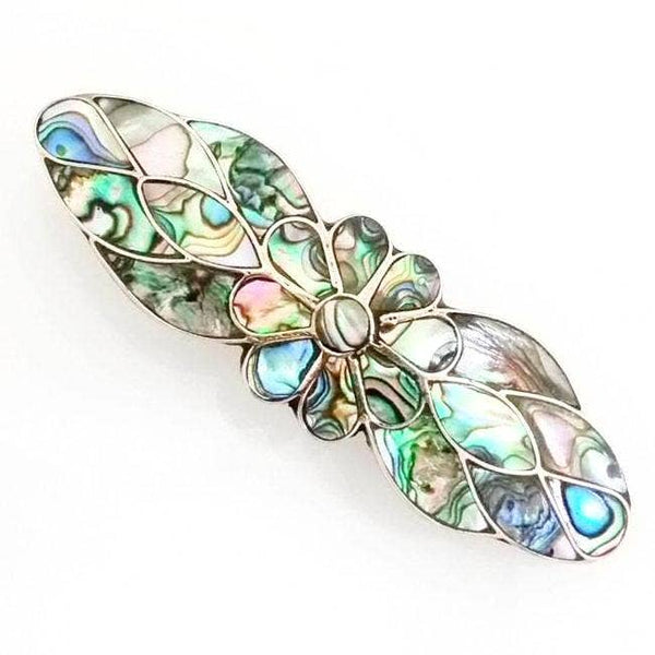 Blue Pacific Abalone & Mother-of-Pearl Hair Clip Barrettes