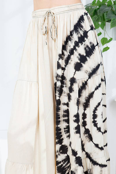 Beige & Black dyed pattern pants