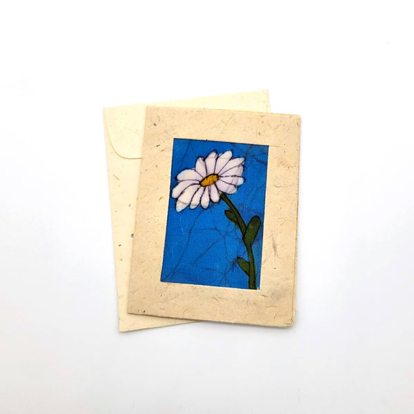 Batik Single Daisy Blossom Mini Card