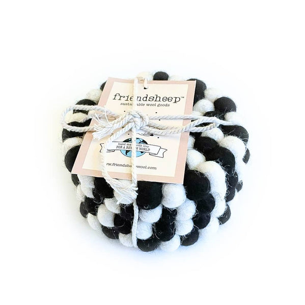 Black & White Felt Ball Trivet