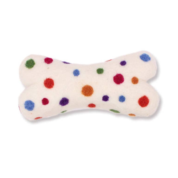 Eco Wool Dog Bones/Toys - Polka Dot • Tie-Dyed (Fair Trade)