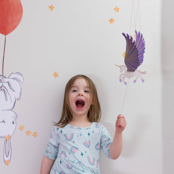 Unicorn Flying Mobile - Purple