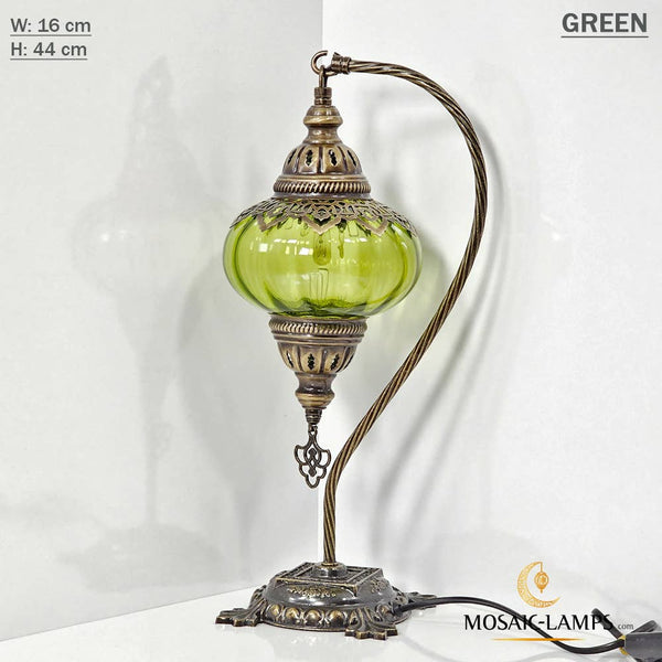 Clear Color Optic Globe Gooseneck Table Lamp