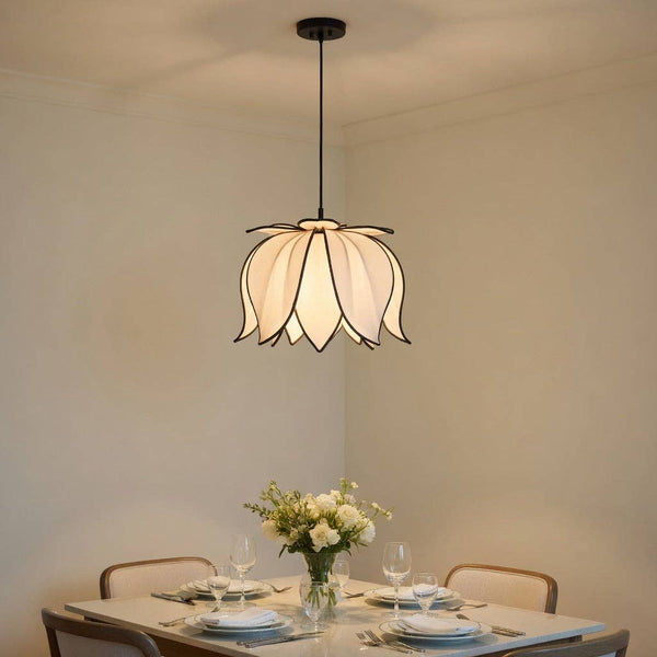 Hanging Blooming Lotus Lamp - White