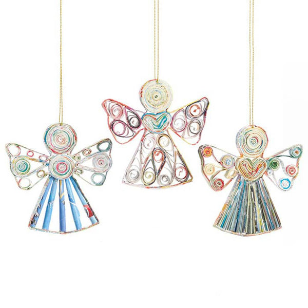 Quilled Angels Christmas Ornaments - Set of 3