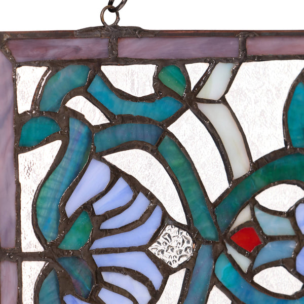 8.5"H Starla Rectangular Stained Glass Pub Window Panel