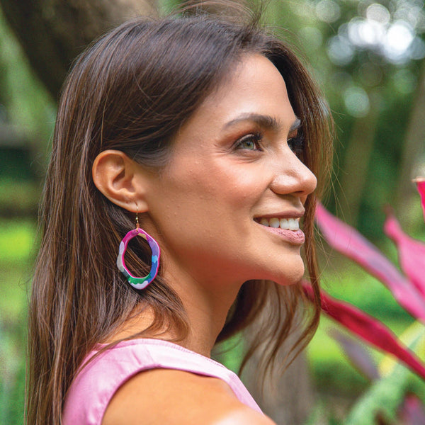 Kira Earrings - Fuchsia Combo