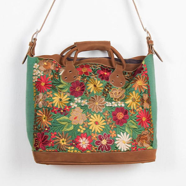 Embroidered Floral Suitcase