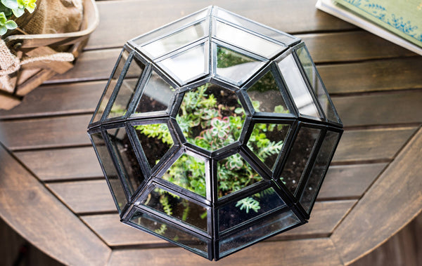 Large Glass Terrarium Birdcage Handmade Planter Decor 9x10"