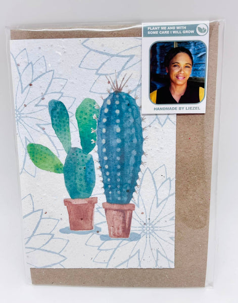 Growing Paper greeting card - Cactus