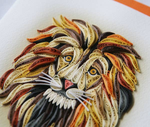 Lion Face Quilling Card