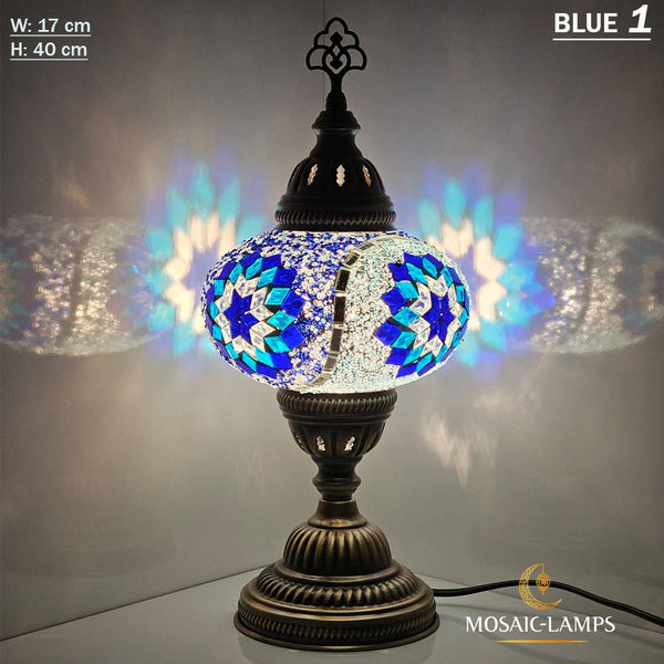 10+ Colors - Turkish Mosaic Large Globe Table Lamp, Marrakec