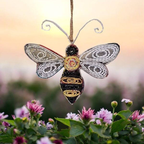 Bee Ornament - Recycled Paper