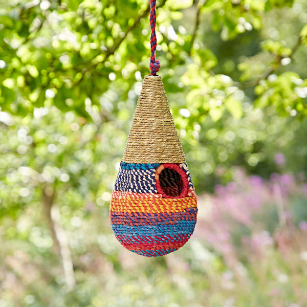 Teardrop Recycled Cotton Birdhouse - Handmade