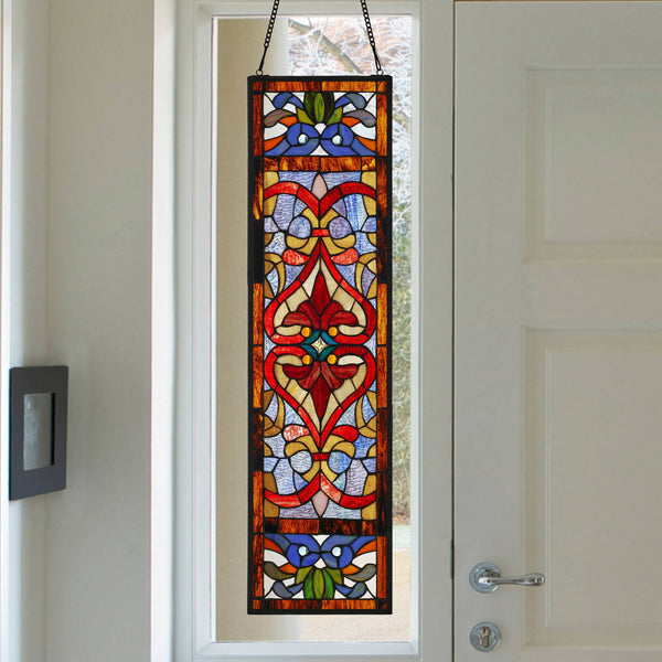 36"H Lani Victorian Stained Glass Window Panel