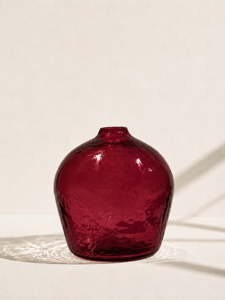 Bloom Handblown Hammered Bud Vase