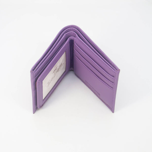 Leather BiFold Wallet - Purple - Artisan Fair Trade