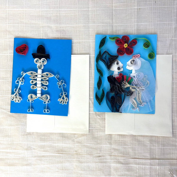 Handmade Skeleton Curly Card