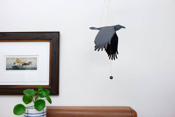 Raven Crow Black Bird Flying Bird Mobile