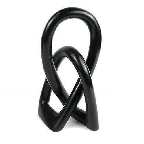 Lover's Knot Soapstone Sculpture, Black Finish