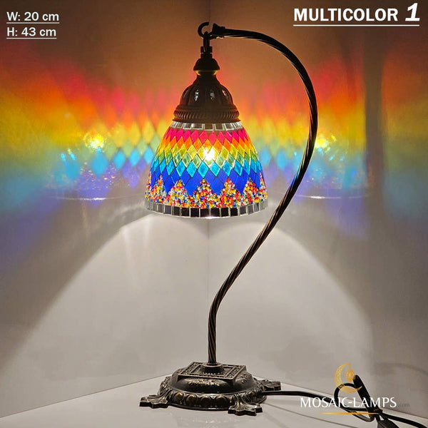 10+ Colors - Swan Neck Reading Table Lamp, Turkish Mosaic Re