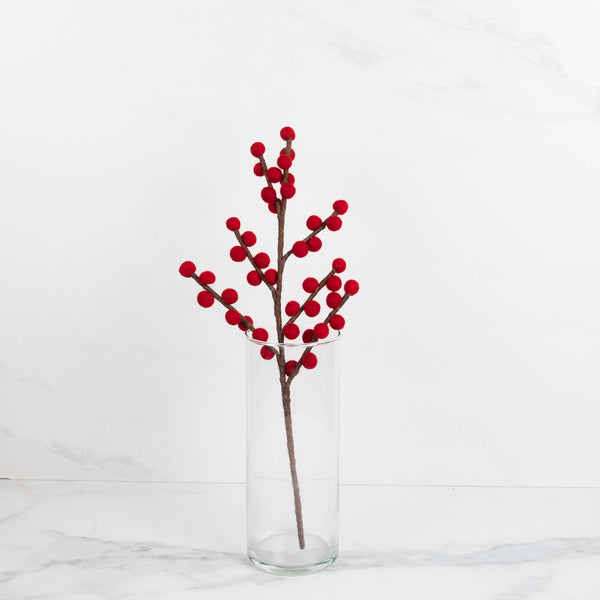 Felt Décor - Red & White Holly Berry