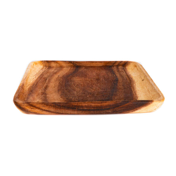 Square Acacia Wood Salad Plate