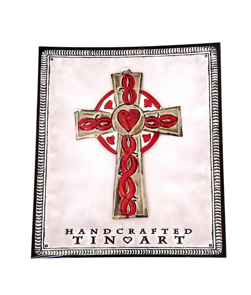 Handcrafted Crimson Celtic Cross Ornament