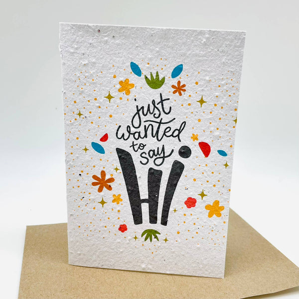 Growing Paper greeting card - Say Hi