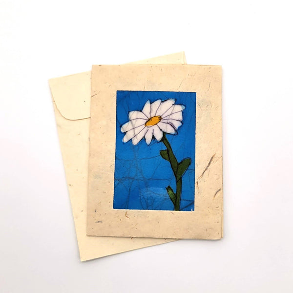 Batik Single Daisy Blossom Mini Card