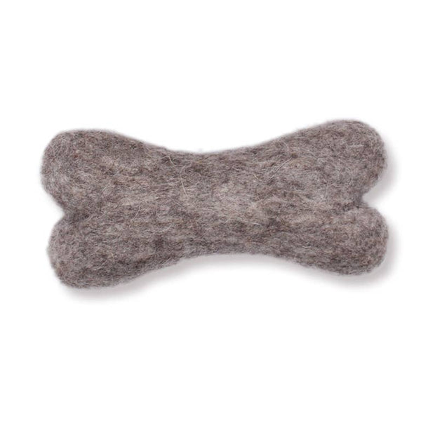Eco Wool Dog Bones/Toys: Brown, Gray, White (Fair Trade)