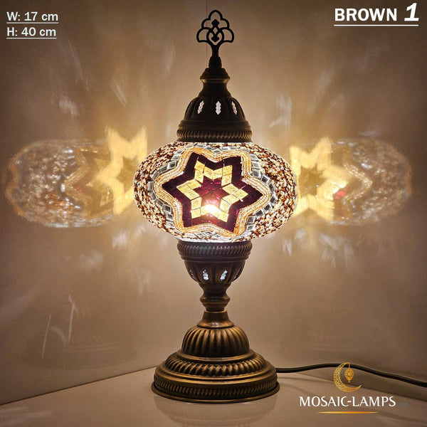 10+ Colors - Turkish Mosaic Large Globe Table Lamp, Marrakec