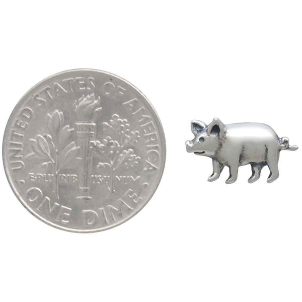 Sterling Silver Piggie Post Earrings 7x12mm