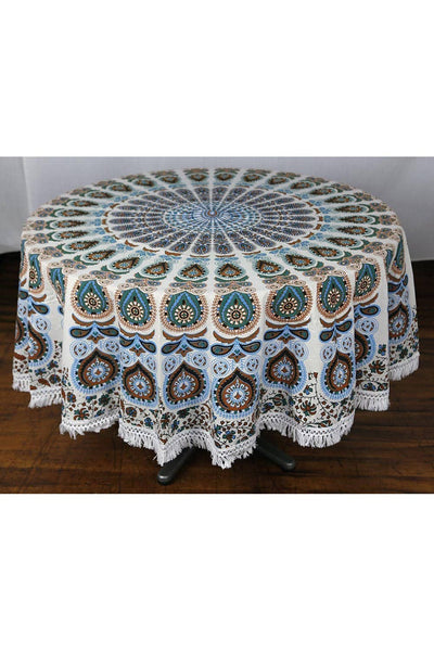 Round Tablecloth Tapestry Blue/red Mandala