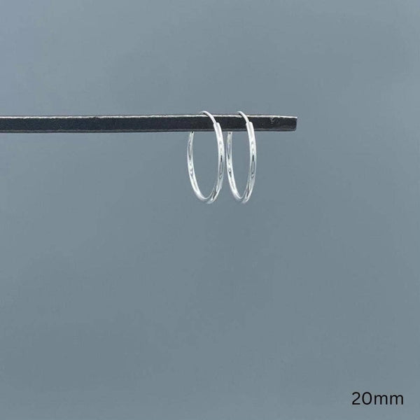 1.5mm Silver Endless Hoops