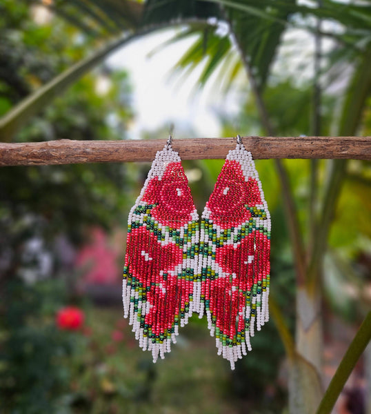 White Rose Earring