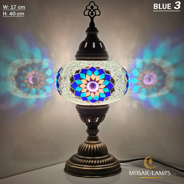 10+ Colors - Turkish Mosaic Large Globe Table Lamp, Marrakec