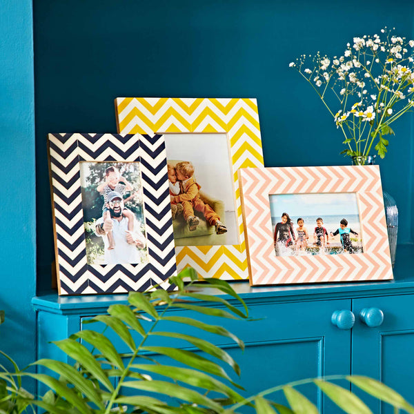 Handmade Chevron Patterned Photo Frame