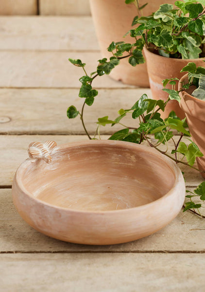 Terracotta Bird Bath/feeder with Bee