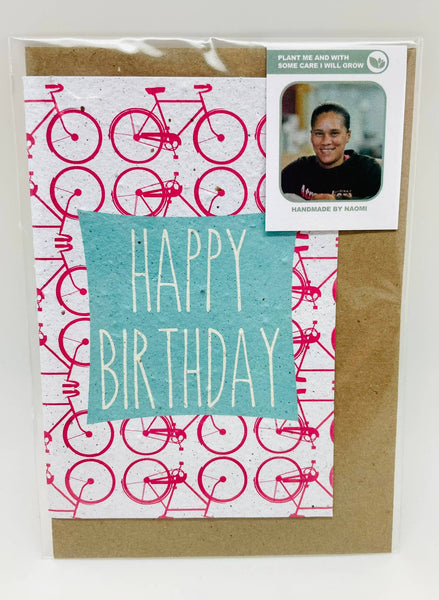 Growing Paper greeting card - Birthday Bicycles
