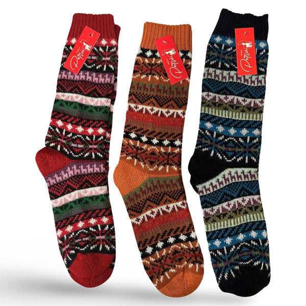 Baby Alpaca Knit Socks Geometric Super Inca Designs Fine